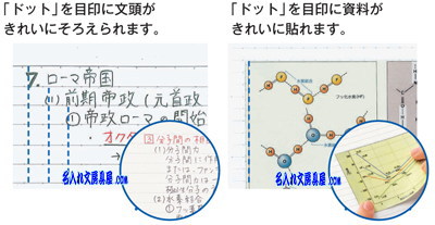 キャンパスノートドット罫線入り名入れ商品特徴2