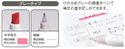 2ウェイカラーマーカー マークタス mark+ グレータイプ 名入れ商品特徴