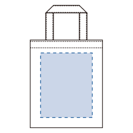 不織布A4フラットショルダートート TR-0810名入れ印刷可能範囲