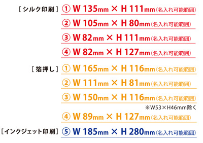 持ち歩きフォルダーS A4 名入れ印刷可能範囲