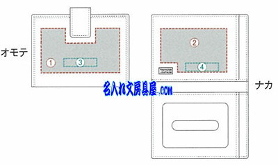 トレンダーレザー 08 パス入ダブル TLPP-08WB 名入れ印刷可能範囲