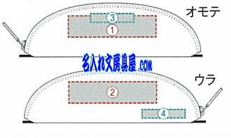 トレンダーレザー 08 ペンケース TLPSF-08A 名入れ印刷可能範囲