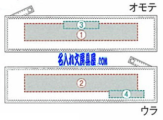 トレンダーレザー 08 ペンケース TLPSF-08B 名入れ印刷可能範囲