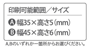 ツイッギーポーチサイズ フッ素コート Twiggy 名入れ印刷可能範囲2