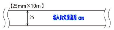 オリジナル25mmロール状フセン 名入れ印刷可能範囲