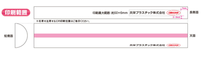 共栄プラスチック カラーバールーペ 名入れ印刷可能範囲