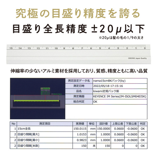 Kiwami LR左右利き手対応アルミ定規 15cm 名入れ特徴2