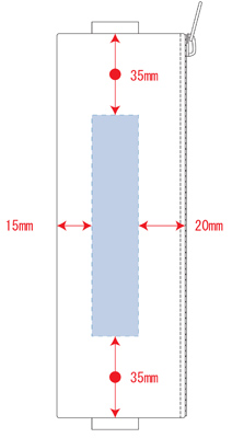 ファスナーペンケース TS-1310 名入れ印刷可能範囲