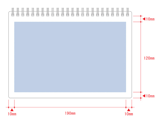 ホワイトボード型A5ノート TS-1706 名入れ印刷可能範囲