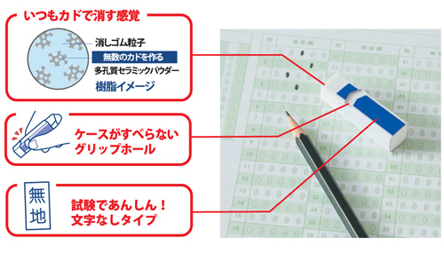 試験用消しゴム オリジナル台紙 ノベルティセット 名入れ詳細1