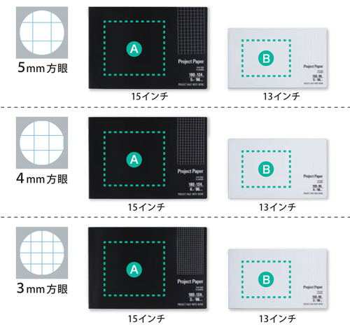 プロジェクト ハーフノート 名入れ印刷可能範囲