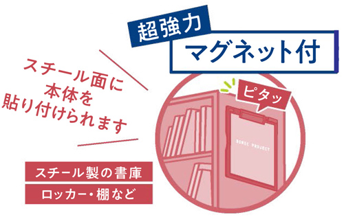 マグネット付き クリップファイル 抗菌タイプ 名入れ商品特徴3