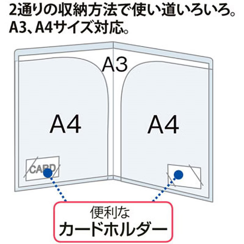 プラス A3・2つ折クリアホルダー 名入れ特徴2