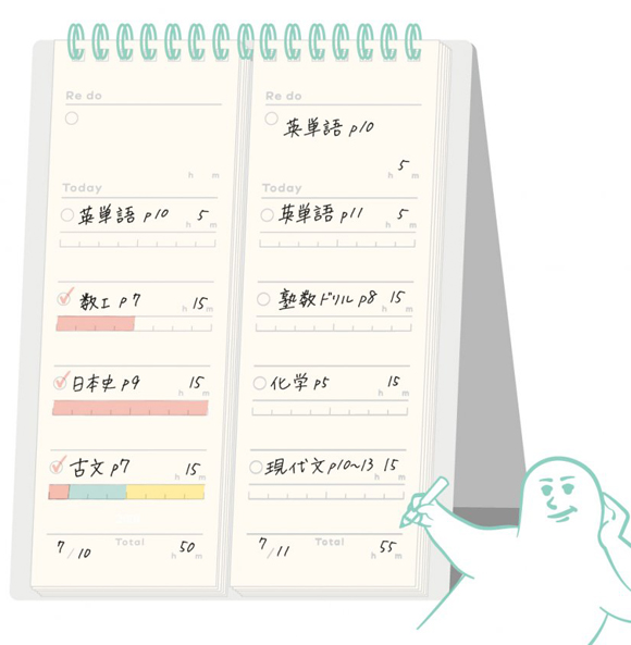 ソニック ズボラ勉強 要点チェックリスト 100日分 ２連メモ スタンドタイプ SP-2441 名入り