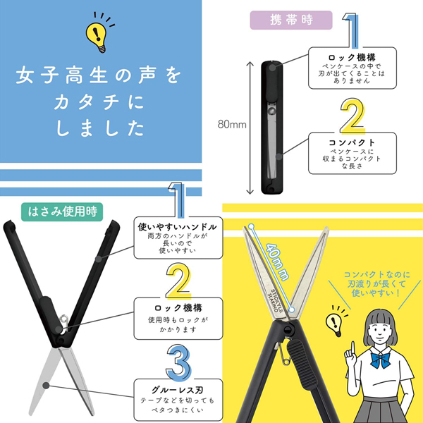 スティッキールはさみ スラリノ 名入れ特徴2